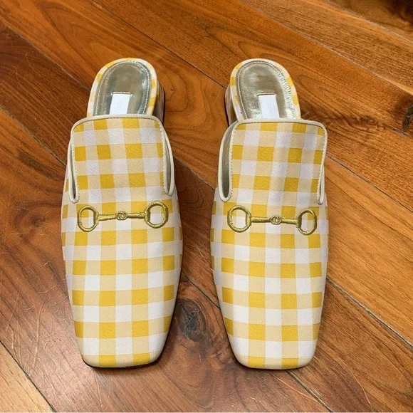 Suzanna Rae Vichy Mule Yellow Gingham Vamp Shoes 42 12 - Picture 6 of 12